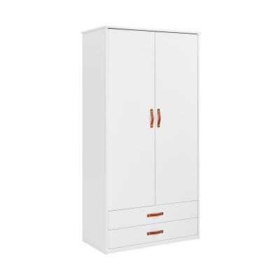 Cool Kids Kleiderschrank, Weiß, 2 Türen